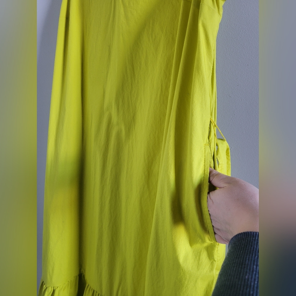GAP V-Neck Maxi Tank Dress in Sulphur Green Womens Size Medium - Picture 3 of 11